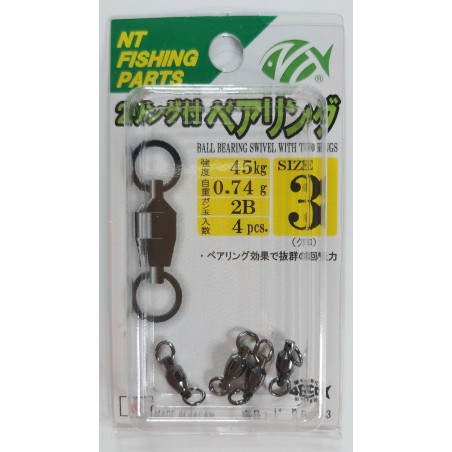 ROLLING NT SWIVEL - BALL BEARING SWIVEL WITH TWO RINGS - BLACK