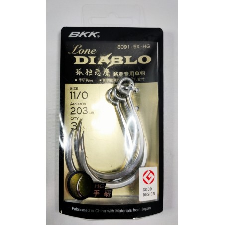 Plugging Hooks BKK Single Hook Lone Diablo - 8091-5X-HG