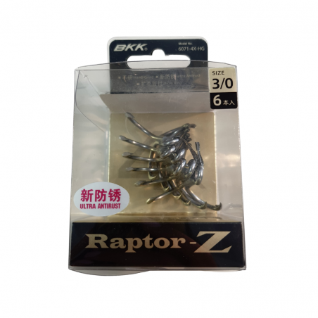 BKK Hooks Raptor-Z Treble Hook Size 3/0# 6 Pack 